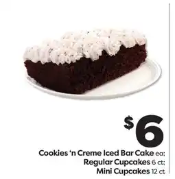 Weis Markets Cookies 'n Creme Iced Bar Cake ea Regular Cupcakes 6 ct Mini Cupcakes 12 ct offer