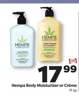 Weis Markets Hempz Body Moisturizer or Crème offer