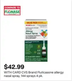 CVS CVS Brand Fluticasone allergy nasal spray, 144 sprays 4 pk offer