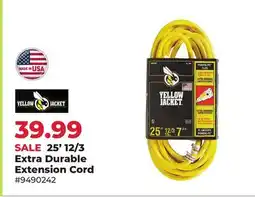 Runnings Yellow Jacket 25' 12/3 Extra Durable Extension Cord offer