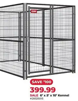 Runnings Main St. Pet 6' x 5' x 10' Kennel offer