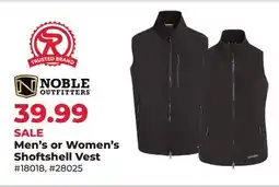 Runnings Noble Outfitters Men's or Women's Shoftshell Vest offer