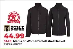 Runnings Noble Outfitters Men's or Women's Softshell Jacket offer