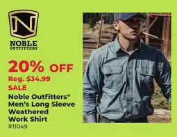 Runnings Noble Outfitters Men's Long Sleeve Weathered Work Shirt offer