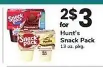 Safeway Hunt's Snack Pack offer