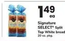 Safeway Signature SELECT Split Top White Bread offer