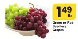 Safeway Green or Red Seedless Grapes offer