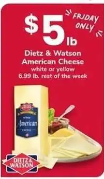 Safeway Dietz & Watson American Cheese offer