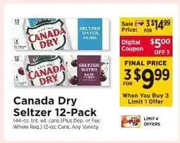 ShopRite Canada Dry Seltzer 12-Pack offer