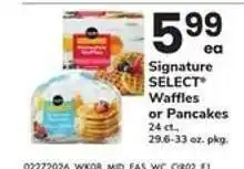Safeway Signature Select Waffles or Pancakes offer