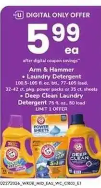 Safeway Arm & Hammer Laundry Detergent offer