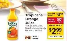 ShopRite Tropicana Orange Juice offer