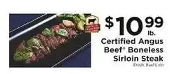 ShopRite Certified Angus Beef Boneless Sirloin Steak offer