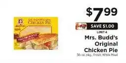 ShopRite Mrs. Budd’s Original Chicken Pie offer