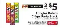 ShopRite Pringles Potato Crisps Party Stack offer