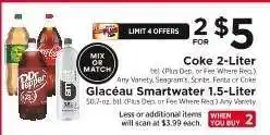 ShopRite Coke 2-Liter & Glacéau Smartwater 1.5-Liter offer