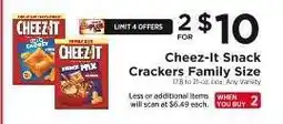 ShopRite Cheez-It Snack Crackers Family Size offer