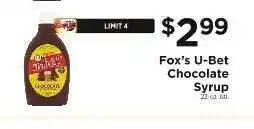 ShopRite Fox's U-Bet Chocolate Syrup offer