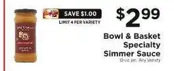 ShopRite Bowl & Basket Specialty Simmer Sauce offer