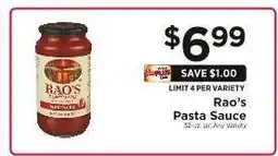 ShopRite Rao's Pasta Sauce offer