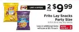 ShopRite Frito Lay Snacks Party Size offer