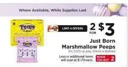 ShopRite Just Born Marshmallow Peeps offer