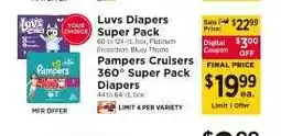 ShopRite Luvs Diapers Super Pack / Pampers Cruisers 360° Super Pack Diapers offer