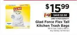 ShopRite Glad Force Flex Tall Kitchen Trash Bags offer