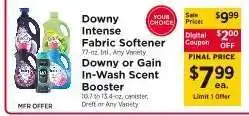 ShopRite Downy Intense Fabric Softener / Downy or Gain In-Wash Scent Booster offer