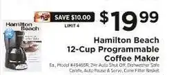 ShopRite Hamilton Beach 12 Cup Programmable Coffee Maker offer