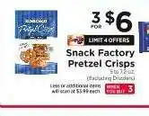 ShopRite Snack Factory Pretzel Crisps offer