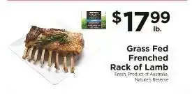 ShopRite Grass Fed Frenched Rack of Lamb offer