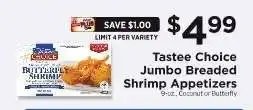 ShopRite Tastee Choice Jumbo Breaded Shrimp Appetizers offer