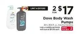 ShopRite Dove Body Wash Pumps offer