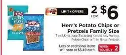 ShopRite Herr's Potato Chips or Pretzels Family Size offer