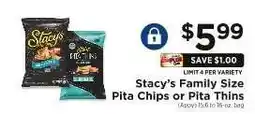 ShopRite Stacy's Family Size Pita Chips or Pita Thins offer