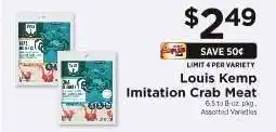 ShopRite Louis Kemp Imitation Crab Meat offer