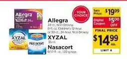 ShopRite Allegra, XYZAL, Nasacort offer
