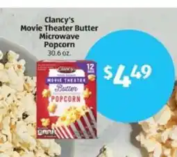 Aldi Clancy's Movie Theater Butter Microwave Popcorn offer