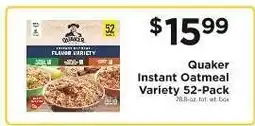 ShopRite Quaker Instant Oatmeal Variety 52-Pack offer