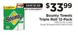 ShopRite Bounty Towels Triple Roll 12-Pack offer