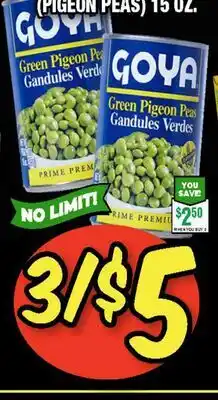 Western Beef GOYA Green Pigeon Peas offer