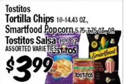 Western Beef Tostitos Tortilla Chips 10-14.43 OZ., Smartfood Popcorn 5.75-7.75 OZ., OR Tostitos Salsa 15.5 OZ offer
