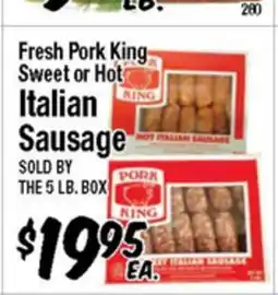 Western Beef Fresh Pork King Sweet or Hot Italian Sausage offer