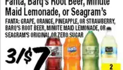 Western Beef Fanta, Barq's Root Beer, Minute Maid Lemonade, or Seagram's offer