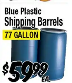 Western Beef Blue Plastic Shipping Barrels offer