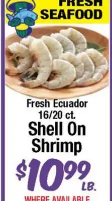 Western Beef Fresh Ecuador 16/20 ct. Shell On Shrimp offer