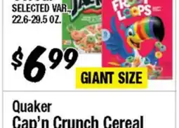 Western Beef Quaker Cap'n Crunch Cereal offer