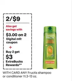 CVS ANY Fructis shampoo or conditioner offer