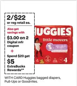 CVS Huggies bagged diapers, Pull-Ups or Goodnites offer